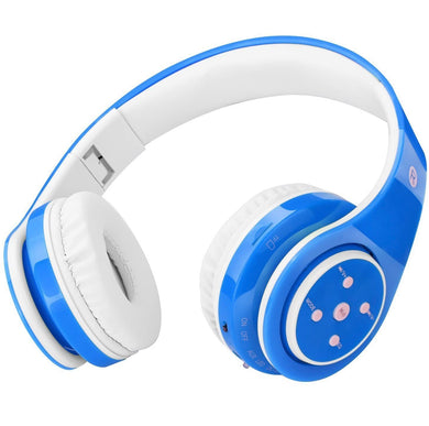 Kids Calming Headphones: Bluetooth Wireless, Volume Limited Children's Headset, up to 6-8 Hours Play, Stereo Sound, SD Card Slot, Over-Ear and Build-in Mic Wireless/Wired Headphones w/ 3 hours of Calming Music Downloaded